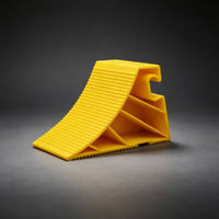 Plastic Wheel Chock Triangular Tire Wedge Yellow Chock with Ribbed Surface Non-Slip for Mechanics