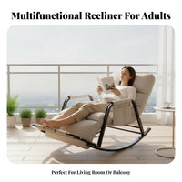 Reclining Function Rocking Recliner with Footrest Adjustable Backrest Design Recliner Sturdy Frame Lounge Chair Overstuffed Cushions for Couples, Homeowners, Balcony, Bedroom, Reading Nook, Home Office