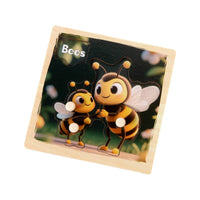 3D Wooden Knob Puzzle Cartoon Wooden Puzzle with Pegs Compact Toy Lightweight for Children, Classroom