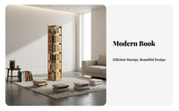 360-Degree Rotation Rotating Book Tower Modern Minimalist aesthetic Revolving Multi-Tier Shelf Floor-Standing bookcase Space-Saving for Children, Students, Families, Small Spaces, Bedroom, Home Office, Corner
