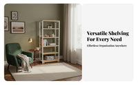 Floor Standing Bookshelf Stable Multi-Tier Storage Shelf Large Capacity Metal Frame Open Shelf for Study Room, Bedroom, Small Areas
