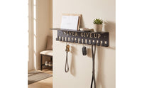 Medal Hanger with Shelf Wall-Mounted Medal Display with Shelf Matte Black Metal for Athletes, Home Gym, Bedroom