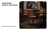 Upholstered Dining Chair High-Resilience Foam Padded Spine Rest Chair Home Furniture Easy to Clean Indoor Seating for Adults