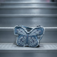Butterfly Bag Distressed Butterfly Shaped Purse Embroidered Pocketbook for Teens, Concerts