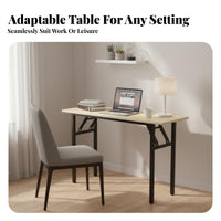 Foldable Design Foldable Training Table Portable Narrow Seminar Desk Space-Saving Utility Furniture Multi-Purpose for outsideice Workers, Event Organizers, Conference Room, Classrooms, Events, Convention Centers