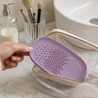 Makeup Brush Cleaning Mat with Hand-Held Design
