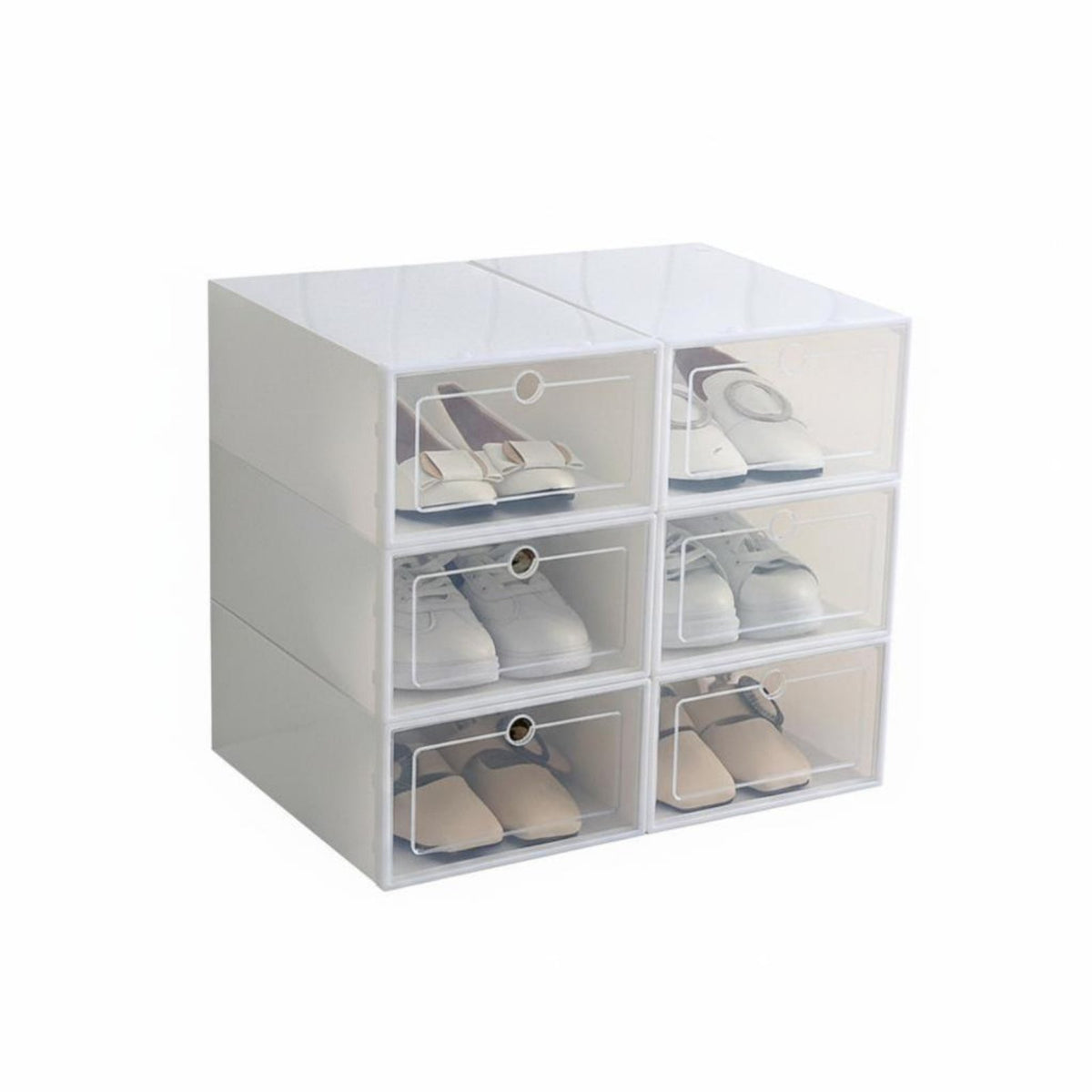 Clear Stackable footwear container Transparent View Stackable footwear container debrisproof