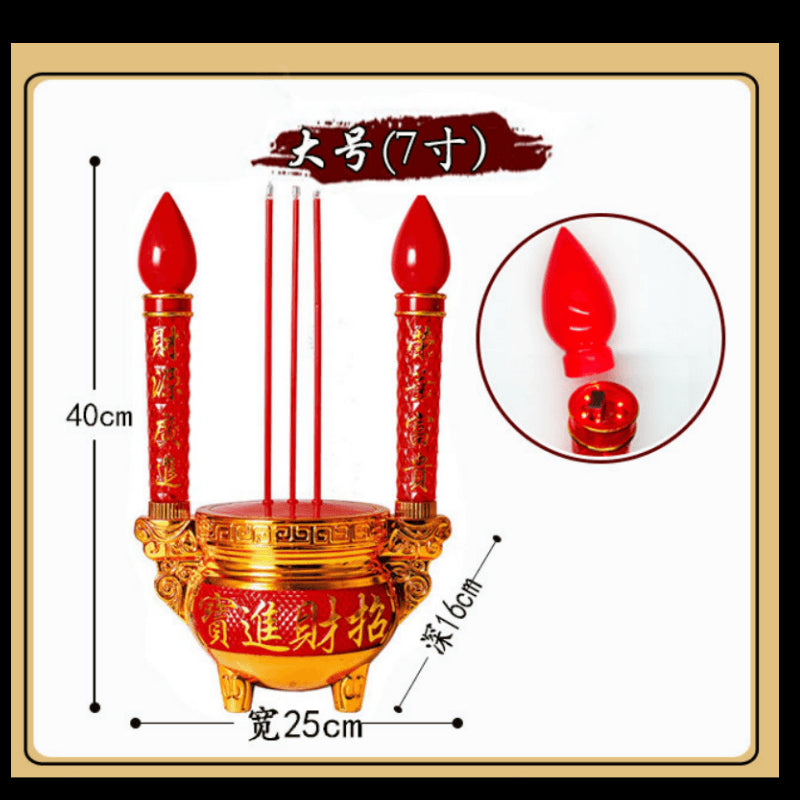 LED电子香炉 电烛台蜡烛仿真财神灯神台环保室内佛具香火炉电子炉