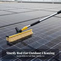 Soft Bristles Photovoltaic Panel Washing Tool Non-Slip Grip Solar Panel Cleaning Brush Lightweight Aluminum Telescopic Wash Brush Easy Installation for Professional Cleaners, Maintenance Personnel, Business Owners, Rooftops, House Siding