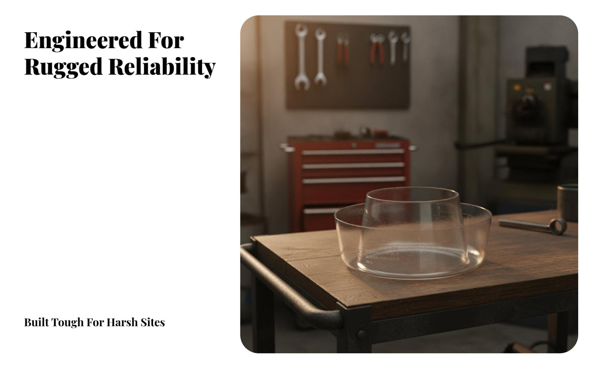 Transparent Construction Equipment Air | Shallow basin configuration, Smooth Rim Construction, Air Intake Prefilter Cup, for Routine Upkeep