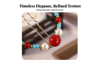 Tang Time Design Headdress Intricate Beadwork Mythical Avian Tassel Hair Crown Mythical Avian Hair Crown Set Elegant