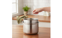 Inner Pot with Steaming Rack Perforated Rice Steaming Insert Soup Separating Pot Multi-Purpose Steamer Basket Long-Lasting
