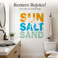 Summer Beach Letter Wall Decal for Vacation Decor