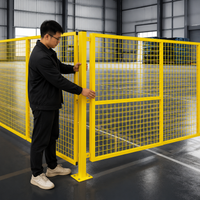 Premium Puppy Playpen, Yellow Dog Fence with Door, Reinforced Free-Run Enclosure for Indoor & Outdoor, 2-Piece