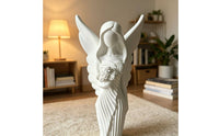 White Angel Figurine Tabletop Angel Figurine with Wings Resin Sculpture Decorative for Collectors, Shelf