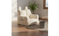 Cute Bear Ear Design Children's Lazy Sofa Ergonomic Support Soft Baby Sofa Chair Breathable Textile Toddler Beanbag Armchair Materials for Playroom