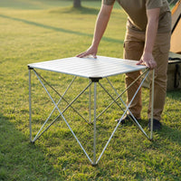 Compact Lightweight Camping Table with Carry Bag Square Folding Outdoor Table Easy Installation High Load Capacity for Barbecue, Backyard