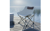 Foldable Moon Chair Armrests Camping Lounge Chair Lightweight Reclining Camping Seat Easy to Clean for Fishing, Picnic