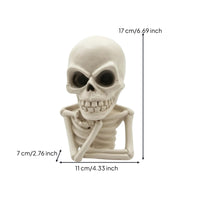 Gothic Skeleton Figurine Spooky Skeleton Bust Resin Skull Bust Matte for Halloween, Tabletop, Desk, Shelf