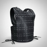 Leather Chest Piece with Buckles Barbarian Cosplay Chestplate Retro Half Chest Piece for Larpers