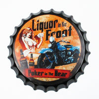 American Retro Beer Bottle Cap Metal Wall Decor for Home Bar & Shop
