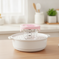 Baby Food Storage Container, 240ml High Borosilicate Glass Bowl, Freezer Safe, Microwaveable, Food Grade