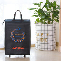 Paisilon Thickened Cotton Linen Travel Luggage Bag with Wheels - Large Capacity Foldable Duffle for Business Trips