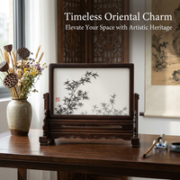 Chinese Desk Screen Office, Porcelain Decorative Painting for home office, Desk Screen Office Entrance Retro, Screen Office Entrance Retro Crystal
