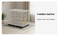 Easy to Clean 2-Story Rabbit Enclosure Top and Front Doors Large Rabbit Hutch with Tray Paw-Safe Flooring Indoor Guinea Pig Enclosure Narrow Bar Spacing
