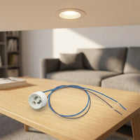 Home Improvement GU10 Lamp Holder with Wire Leads, High Temperature Resistant Ceramic GU10 Bulb Holder, 10 Pack Light Fixture Replacement, DIY
