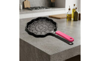 Sunflower Frying Pan Lightweight Flower Shaped Skillet Scalloped Pan Compact for Campers, Camping, Small Kitchens