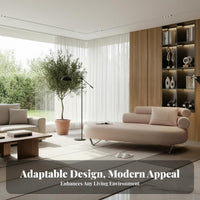 Italian Design archedd Chaise Lounge Minimalist aesthetic Ergonomic Chaise Plush Upholstery Indoor Furniture Sculptural Form for Homeowners, Interior Designers, partners, Living Room, Relaxation, perusing alcove, film viewings