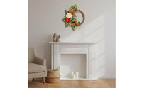 Pumpkin Flower Wreath Ready to Hang Autumn Harvest Wreath Farmhouse Style for Porch