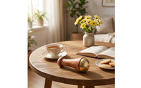 Brass Massage Stick with Wooden Handle Handheld Massager Manual for Home, Travel
