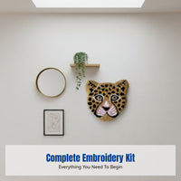 DIY Rug Needlework Kit, Handwoven Embroidery Wildcat Tapestry, Yarn Painting Home Decor Craft