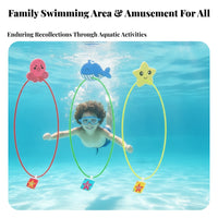 3 Pieces Pool Diving Hoop Reusable Seasonal Fun Item Upright Standing Weighted Diving Hoop