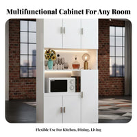 Microwave Stand Cabinet Multi-Functional Microwave Stand with Cabinet Large Capacity Kitchen Storage Hutch for Homeowners, Dining Room, Home Office