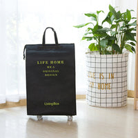Paisilon Thickened Cotton Linen Travel Luggage Bag with Wheels - Large Capacity Foldable Duffle for Business Trips