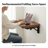 Foldable Design Foldable vertical surfaceMounted Table Sturdy backing vertical surfaceMounted d-ropflap Table adaptable Space-Saving Furniture adaptable for Students, Apartment Dwellers, homeowners, Small areas, Home Office, Balcony, Bedroom