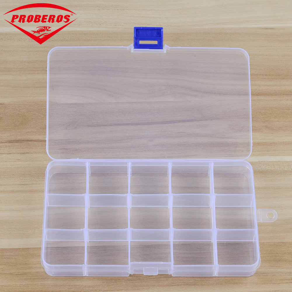 15-Grid Detachable Transparent Plastic Fishing Lure and Tackle Box