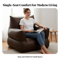 Reclining and Sleepable Single Person Floor Lounger Retro design Lounge Chair fashionable Design Home Seating No Assembly Required for Young Adults, Students, Apartment Dwellers, Bedroom, Balcony, Living Room, perusing corner