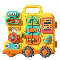Pretend Play Toddler Busy Board Educational Fun LED Light up Busy Board Multi-Functional Life Skills Learning Toy Safe Materials for Toddlers, Preschoolers, Car Rides