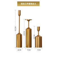 欧美式金属六件套蜡烛台样板房饰品摆件家用客厅婚庆礼品装饰道具
