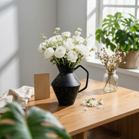 Resin Vase Minimalist Table Vase Broad Opening for Study, Shelf