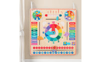 Wooden Calendar Clock Hands-on Learning All in One Calendar Board Hands-On Educational Influenced Educational Toy for Young Children, Homeschool