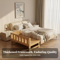 Polished Rounded Edges Wooden Co-Sleeper with Guardrail Sturdy Frame children's Furniture Space-Saving Toddler Bed Breathable Slatted Base for Toddlers, Infants, Nursery, Bedside, Bedroom, Small Apartments