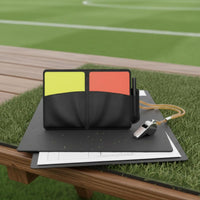 Soccer Referee Card Set Foldable Design Soccer Referee Kit Leather Case Red and Yellow Card Kit for League Games, Training Matches