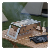 Portable Folding Ember-Fired Grill Heat-Resistant Folding Ember-Fired Grill Good Air Ventilation Compact Barbecue Rack for Backyard