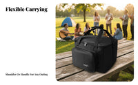 Heavy Duty Padded Speaker Bag Rugged Exterior Portable Speaker Carrying Case External Storage Pockets for DJs, Outdoor, Travel, Gigs