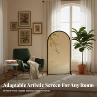 Freestanding Floral Panel French design Multi-Panel Room partitionr Floor-Standing Folding Screen for Homeowners, Renters, Entryway, Bedroom, teleconference Calls